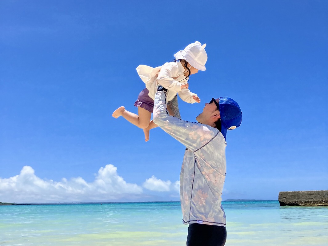 親子で海の画像
