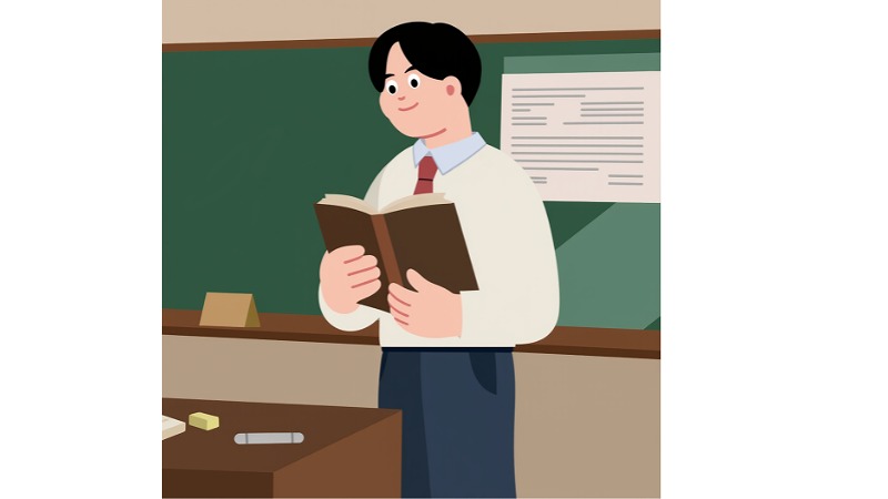 塾で講師が教えている